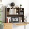 Grey Engineered Wood Desktop Bookshelf with 4 Cubbies and Anti-Tip Kits